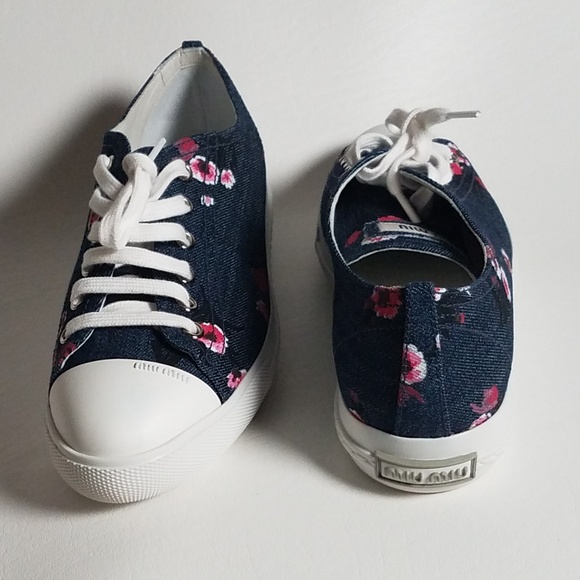 Miu Miu Shoes - Miu Miu Denim Fashion Sneakers, Size 7.5